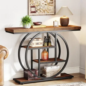 41.3" Console Table with Storage Shelves