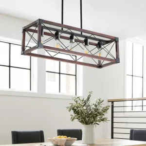 32" Rectangle Pendant Light Chandelier