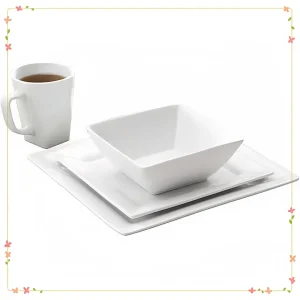 16-Piece White Porcelain Dinnerware Set