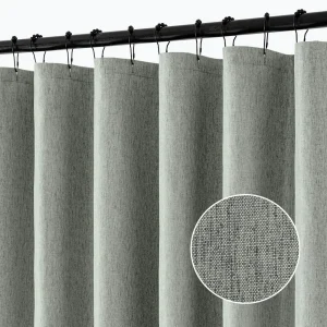 extra-long linen shower curtain