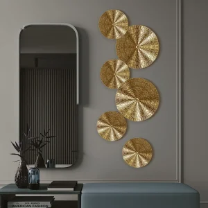 Metal Disc Wall Decoration Rustic Farmhouse