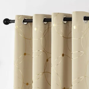 Golden Wave &Circle Blackout Curtains
