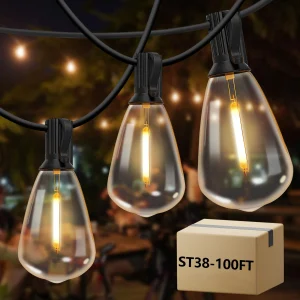 100ft Outdoor String Lights Waterproof