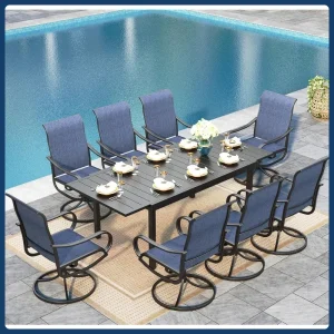 9-Piece Blue All-Weather Dining Set