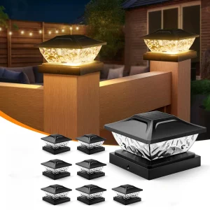 8 Pack Bright Solar Post Lights